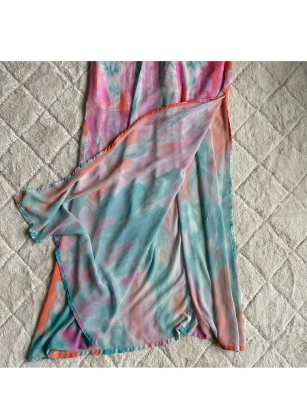 Lulu's | Flying Watercolors Fuchsia Print Maxi Dress | Size Extra Small - Picture 6 of 12